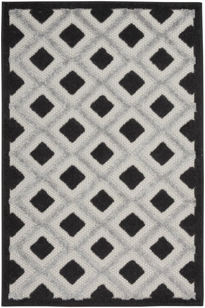 3' X 4' Black And White Indoor Outdoor Area Rug