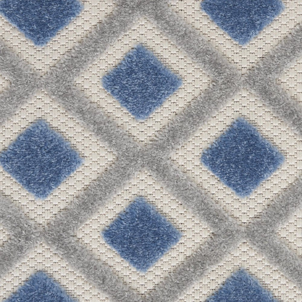 3' X 4' Blue And Gray Indoor Outdoor Area Rug