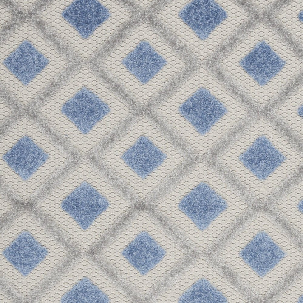 3' X 4' Blue And Gray Indoor Outdoor Area Rug