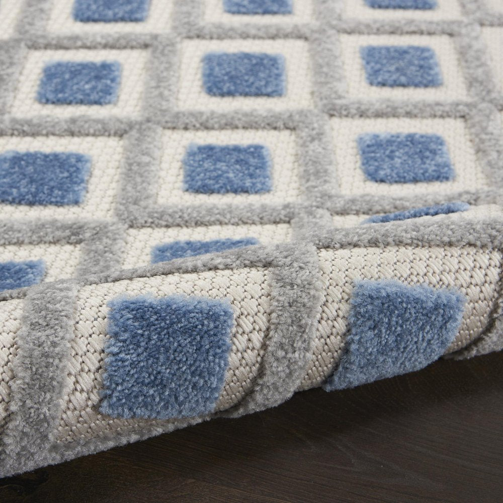 10' X 13' Blue And Gray Indoor Outdoor Area Rug
