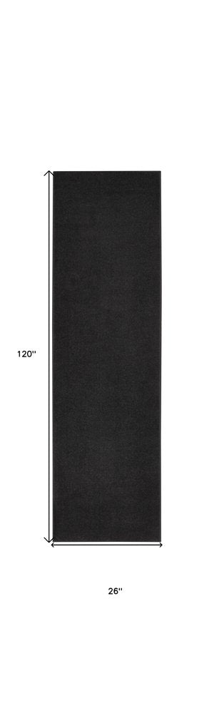 10' Black Indoor Outdoor Runner Rug