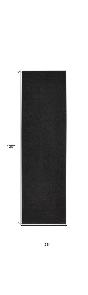 10' Black Indoor Outdoor Runner Rug