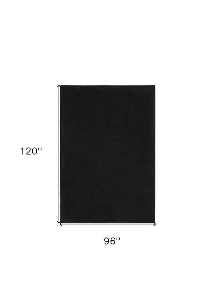 8' X 10' Black Stain Resistant Indoor Outdoor Area Rug