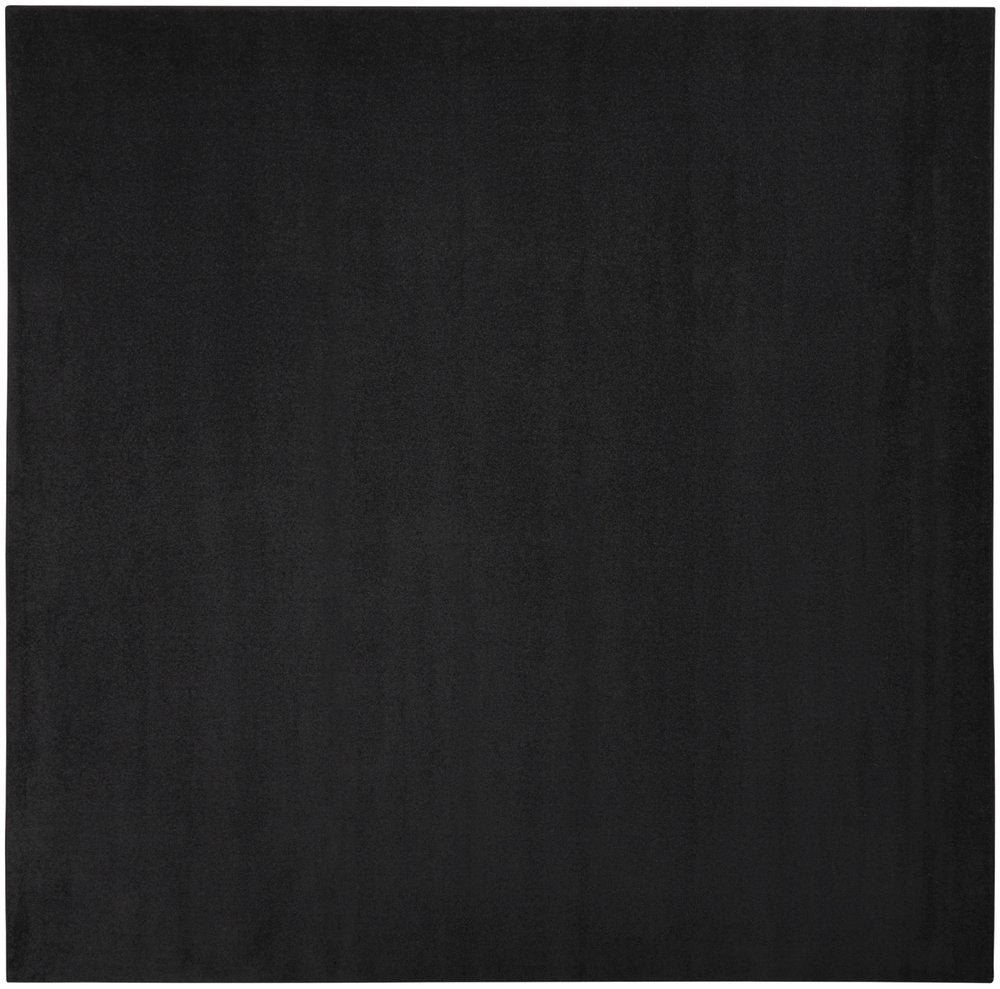 9' Black Square Indoor Outdoor Area Rug