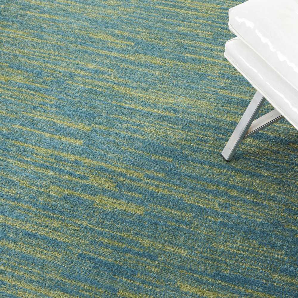 6' X 9' Blue And Green Indoor Outdoor Area Rug