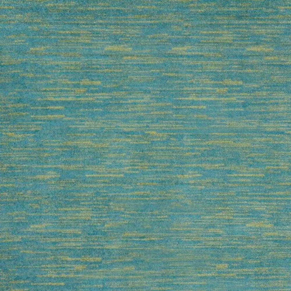 7' Blue And Green Square Indoor Outdoor Area Rug