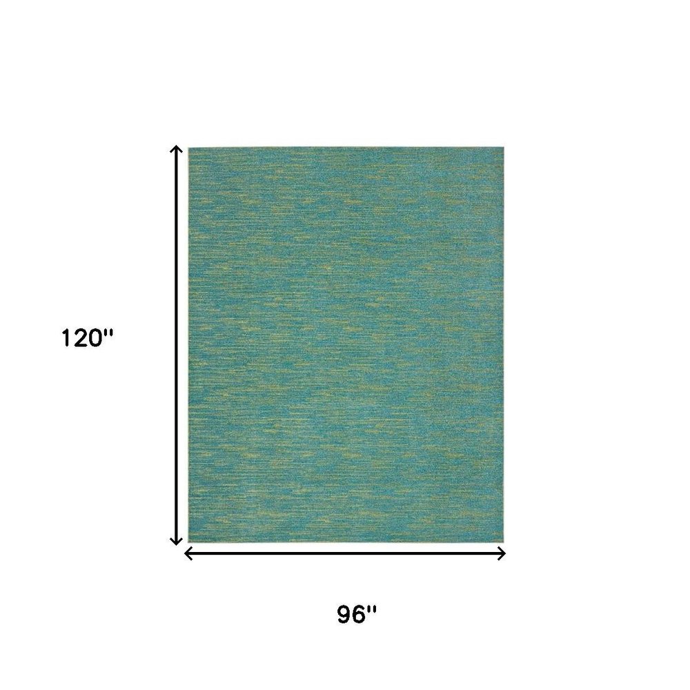 8' X 10' Blue And Green Indoor Outdoor Area Rug