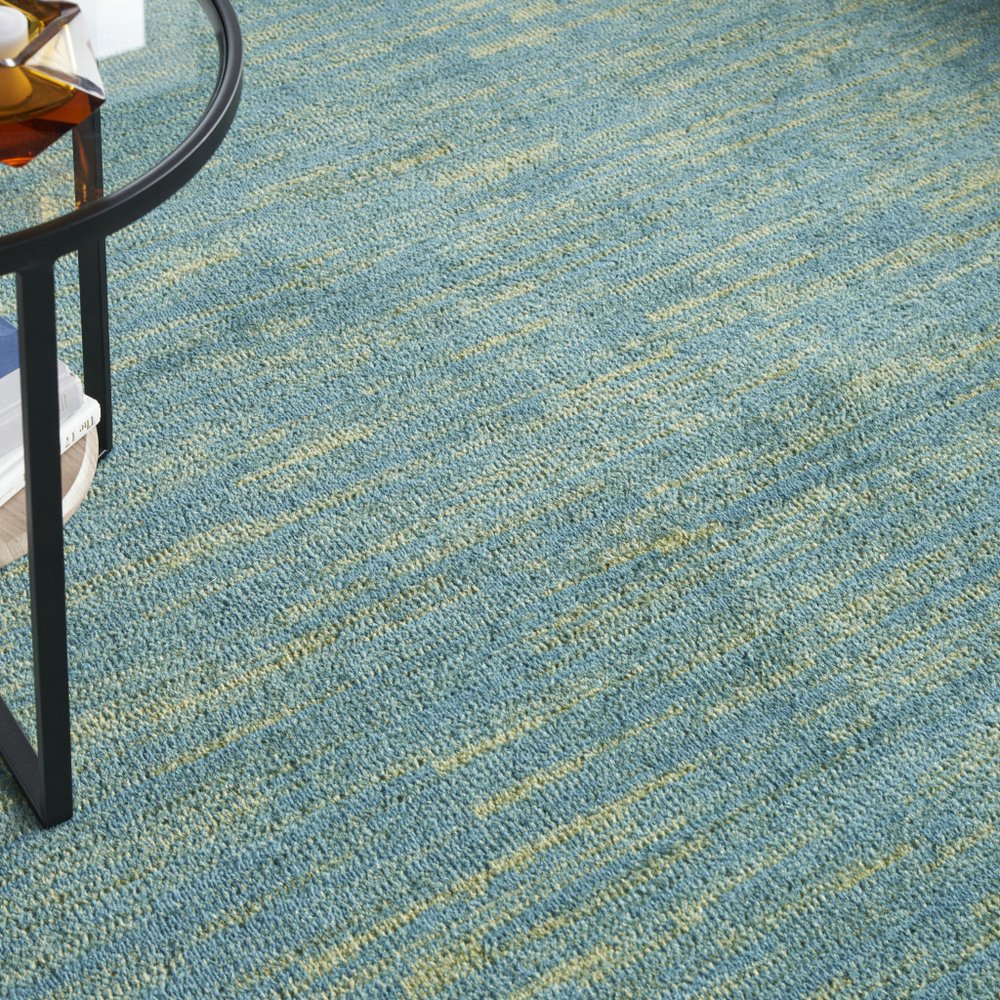 9' X 12' Blue And Green Indoor Outdoor Area Rug