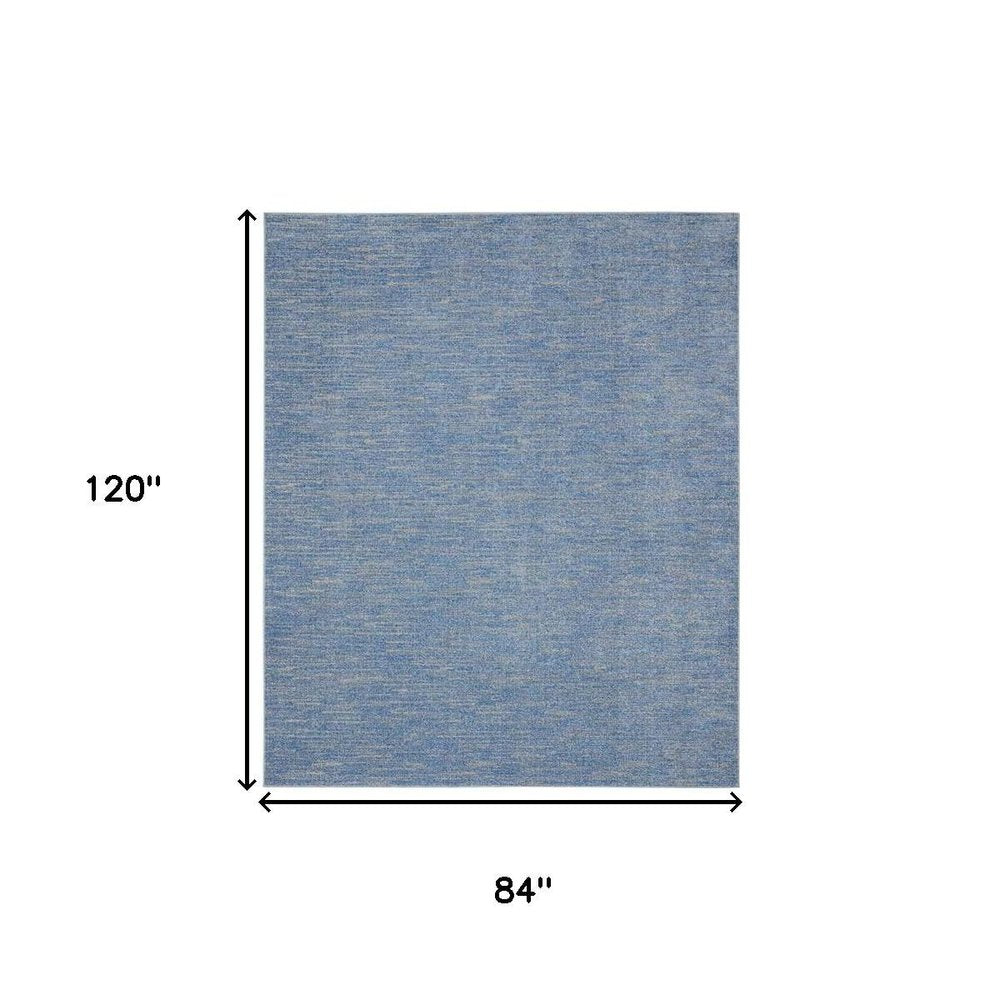 7' X 10' Blue And Gray Indoor Outdoor Area Rug