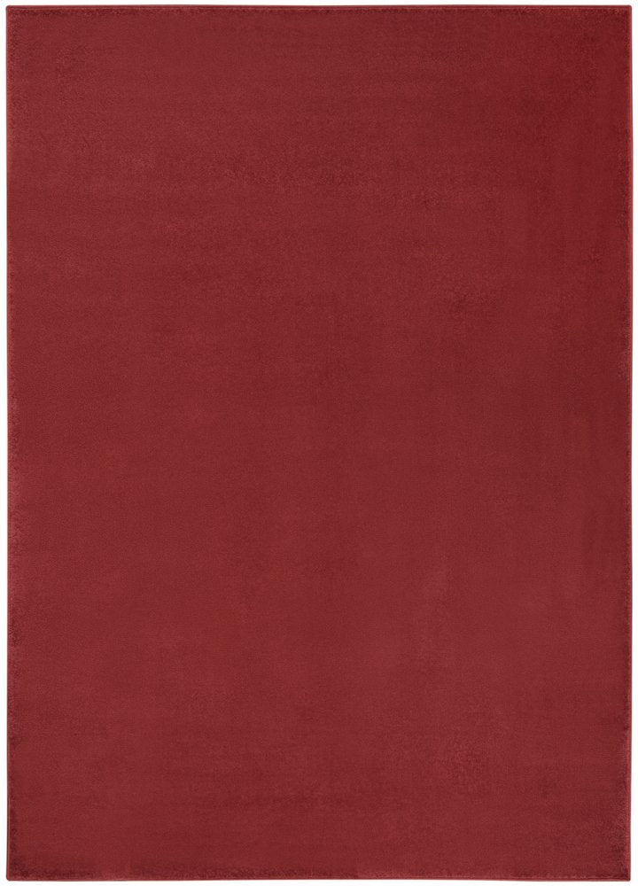 5' X 7' Brick Red Stain Resistant Indoor Outdoor Area Rug