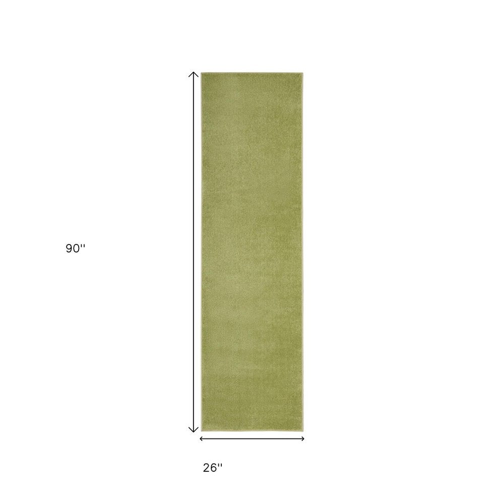 8' Green Indoor Outdoor Runner Rug