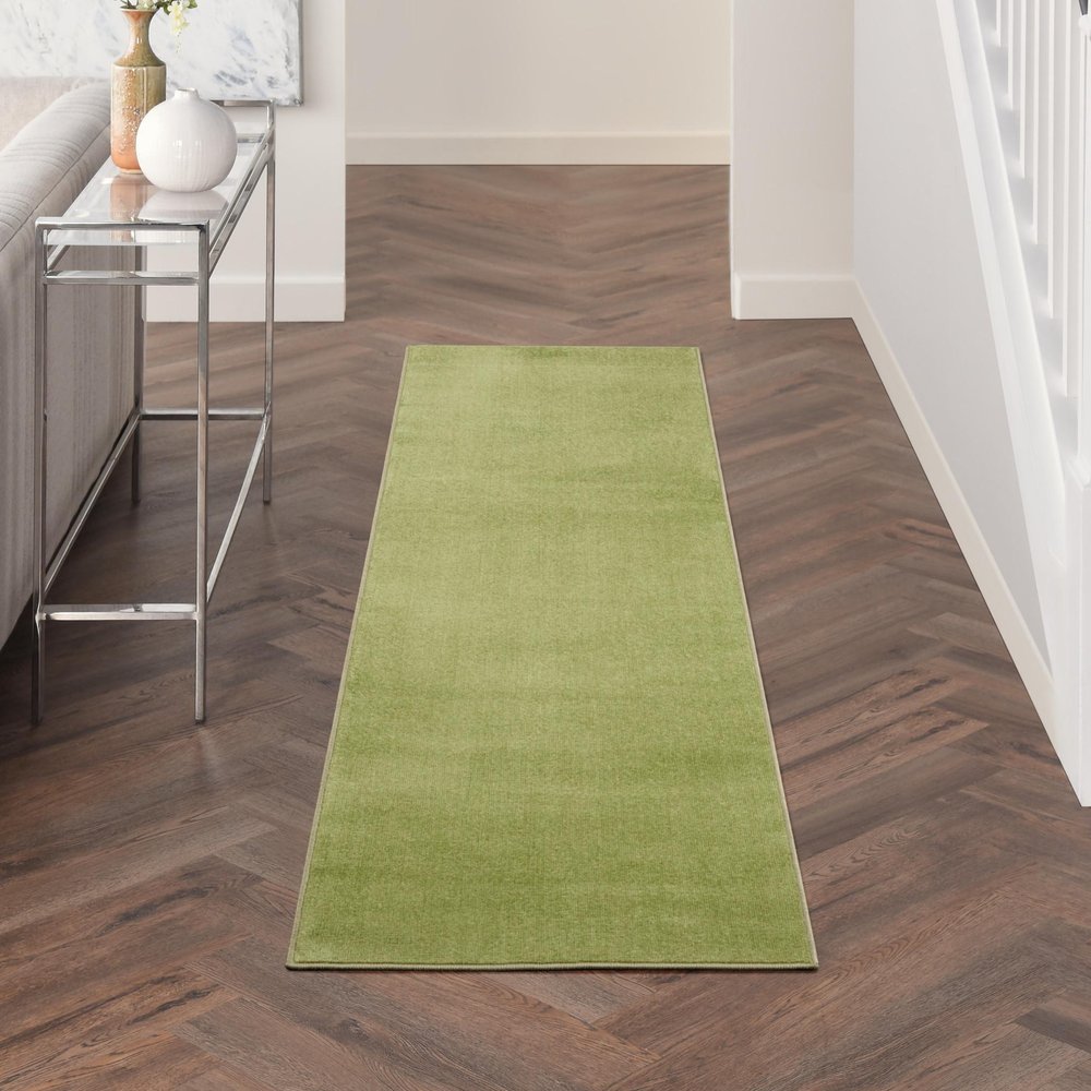 8' Green Indoor Outdoor Runner Rug