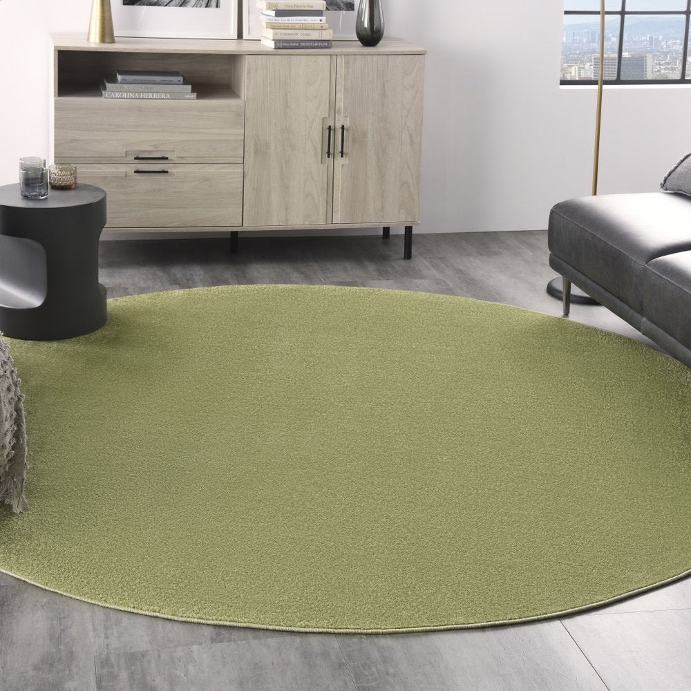 8' X 8' Green Round Indoor Outdoor Area Rug