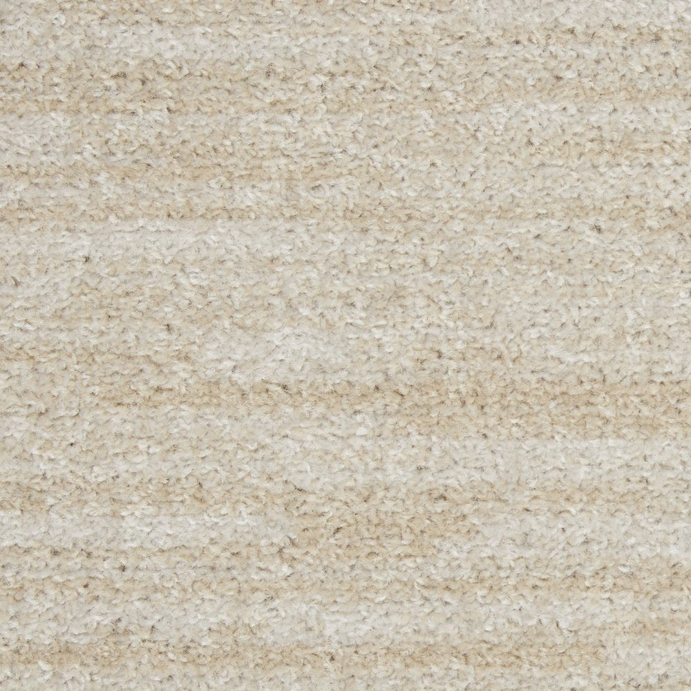 8' Beige And Ivory Indoor Outdoor Runner Rug