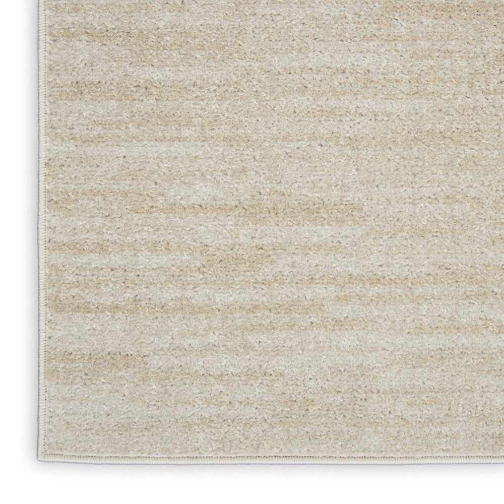 8' Beige And Ivory Indoor Outdoor Runner Rug