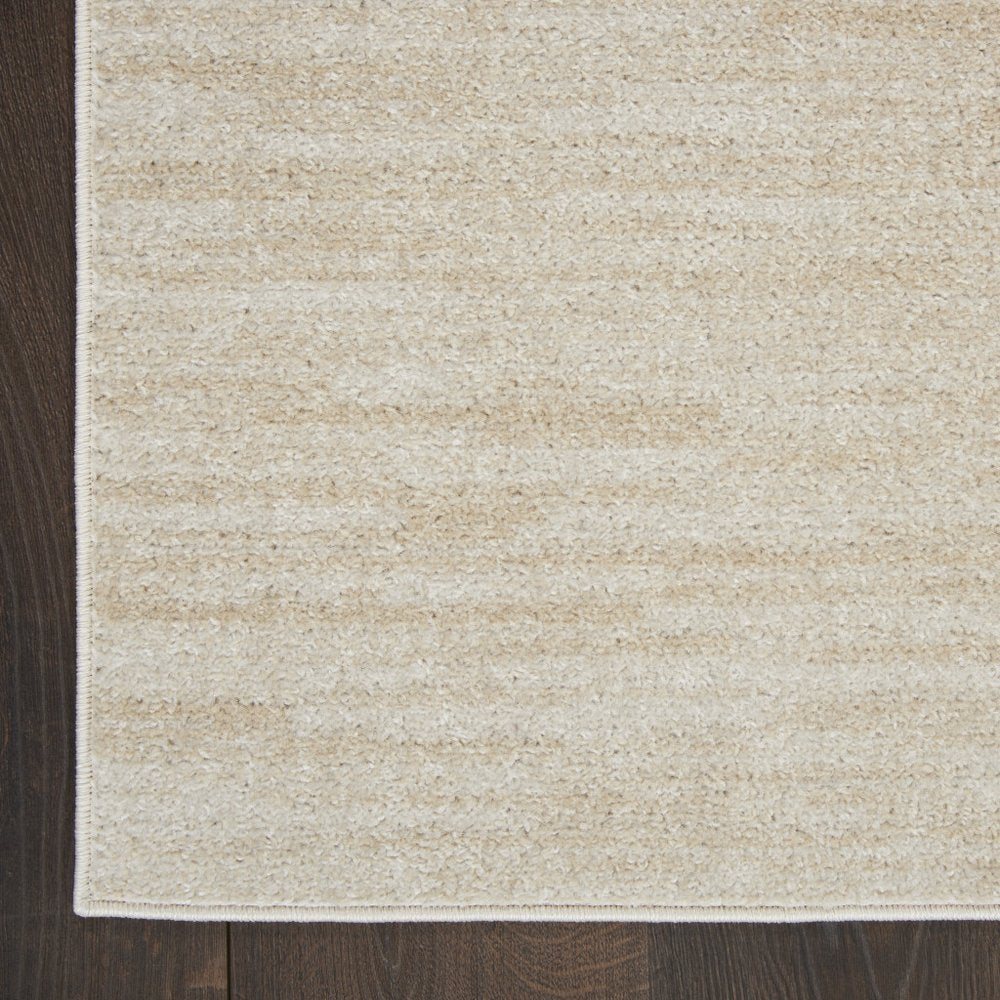 8' Beige And Ivory Indoor Outdoor Runner Rug