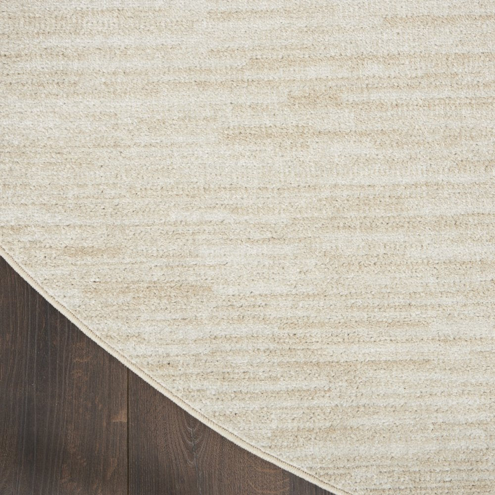8' X 8' Beige And Ivory Round Indoor Outdoor Area Rug