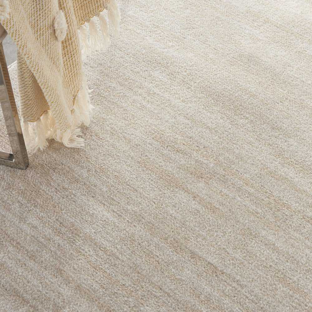 9' Beige And Ivory Square Indoor Outdoor Area Rug