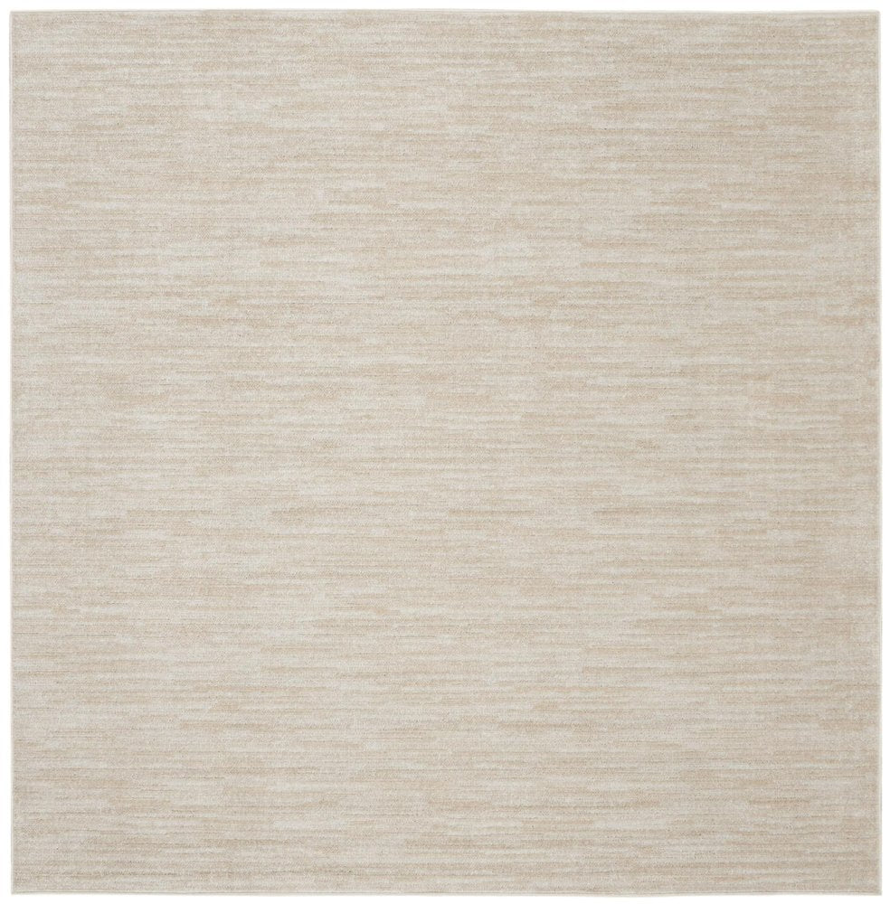 9' Beige And Ivory Square Indoor Outdoor Area Rug