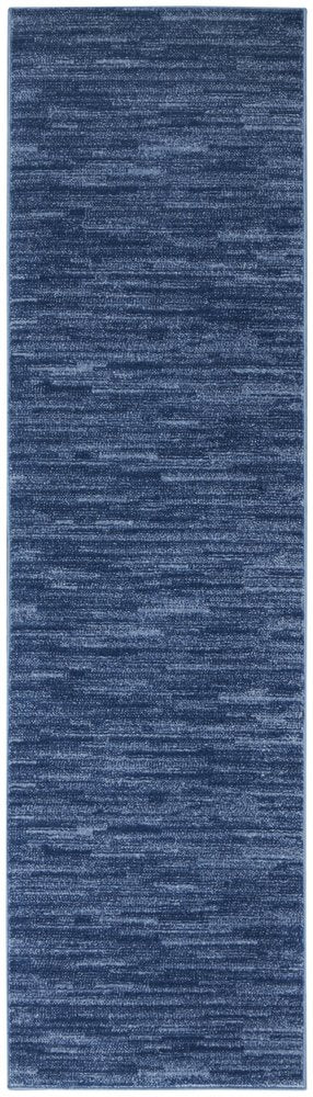 6' Navy Blue Indoor Outdoor Runner Rug