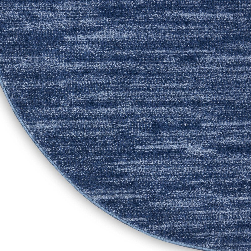 4' Blue Round Indoor Outdoor Area Rug