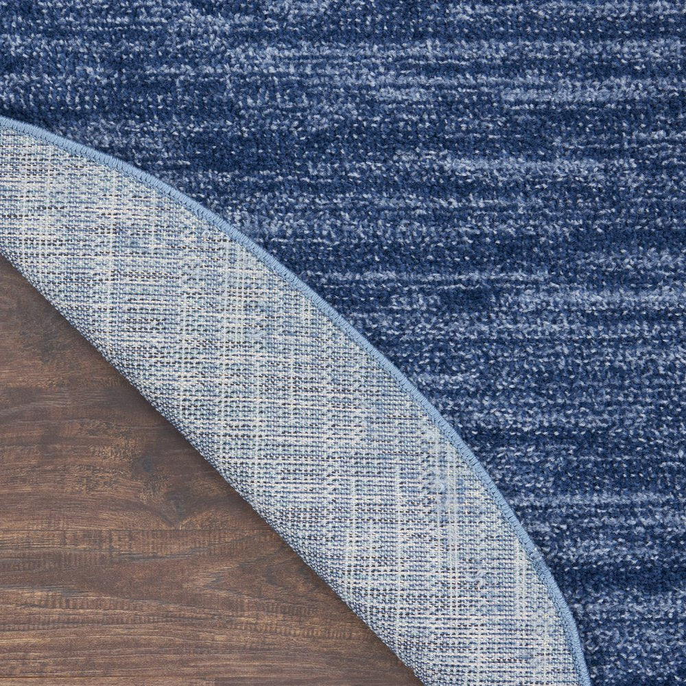 4' Blue Round Indoor Outdoor Area Rug