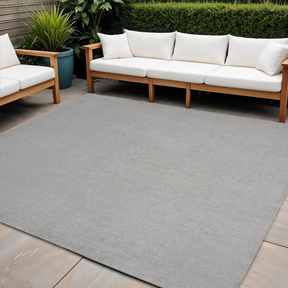 9' Gray Square Indoor Outdoor Area Rug