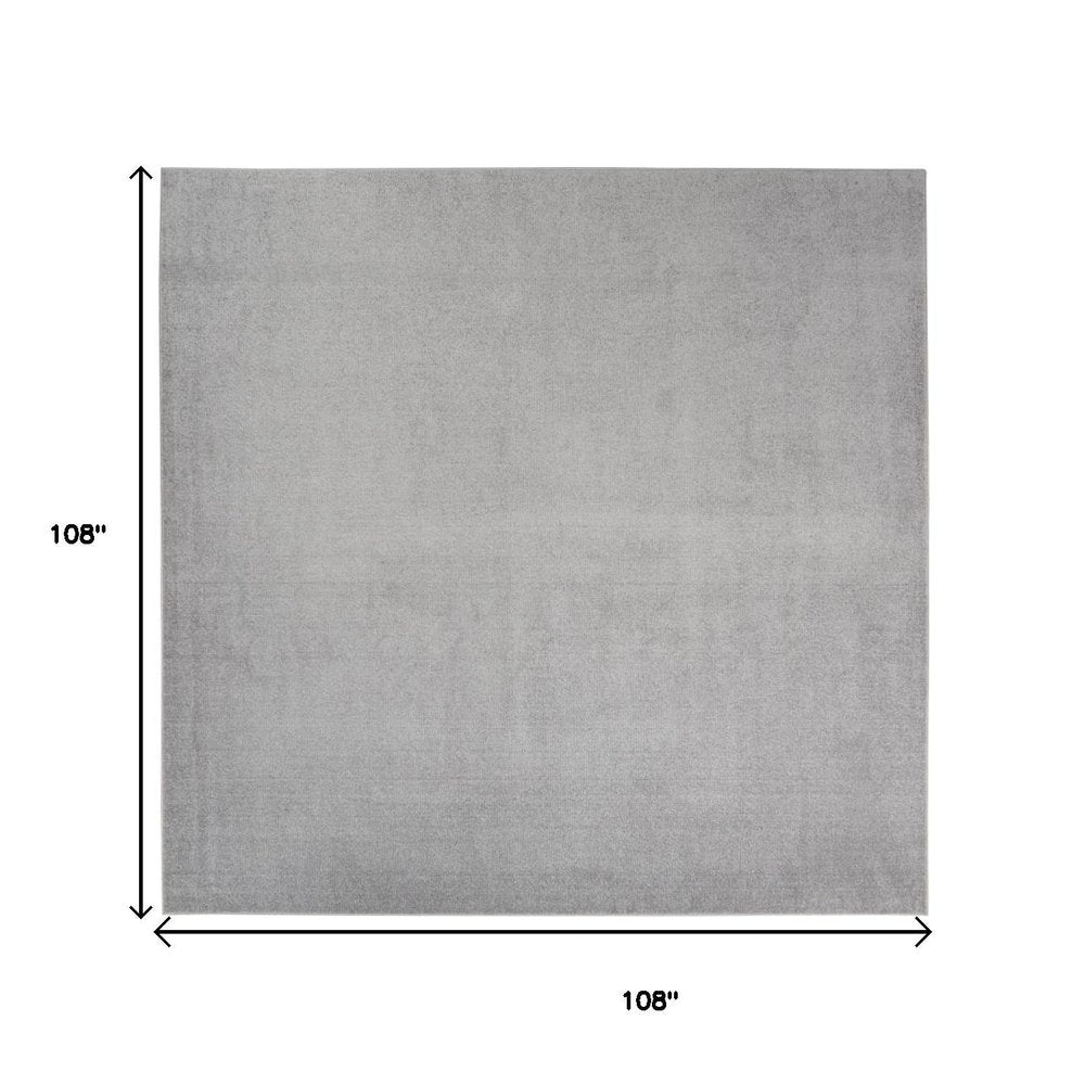 9' Gray Square Indoor Outdoor Area Rug
