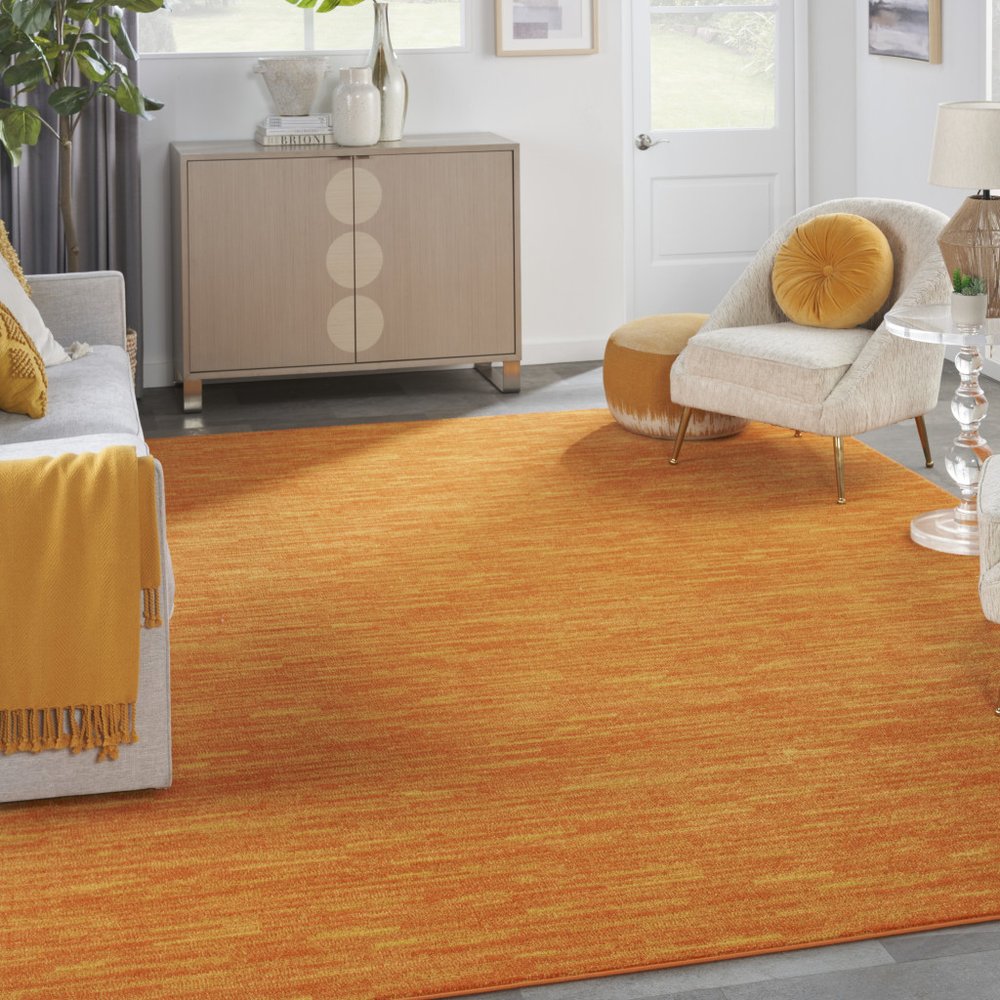 10' X 14' Orange Indoor Outdoor Area Rug