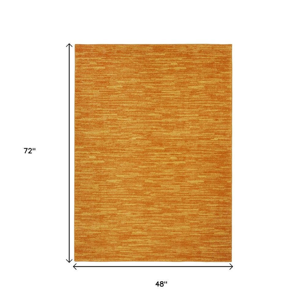 4' X 6' Orange Indoor Outdoor Area Rug