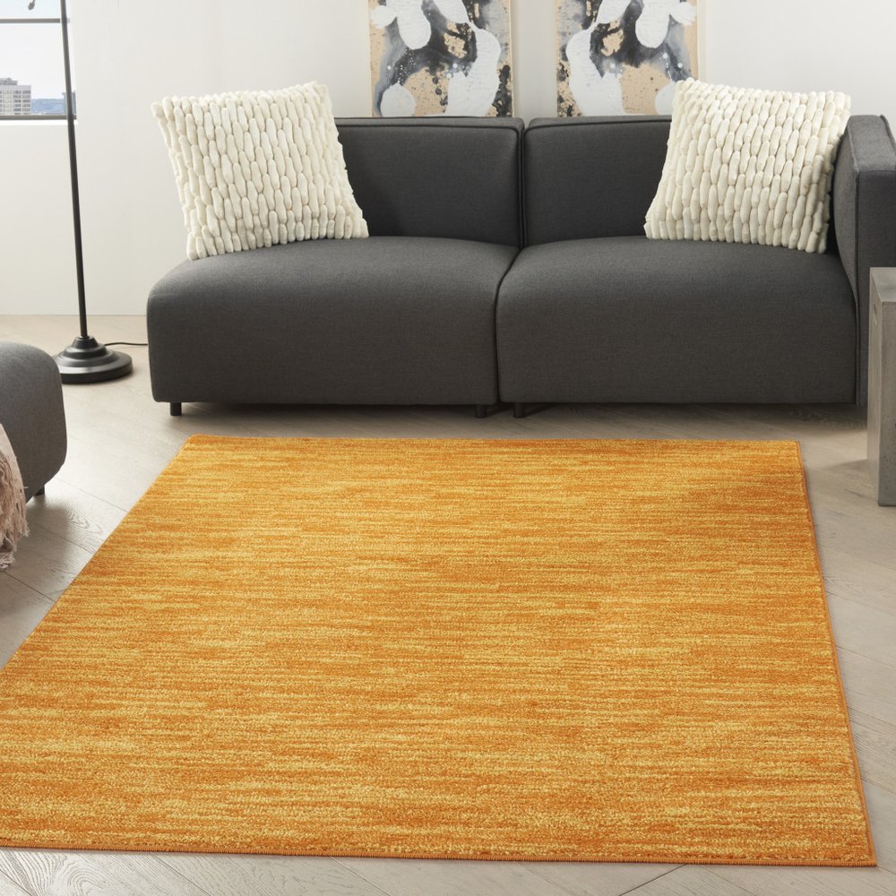 6' X 9' Orange Indoor Outdoor Area Rug