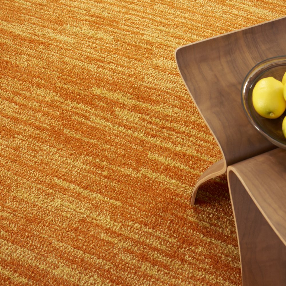 7' Orange Square Indoor Outdoor Area Rug