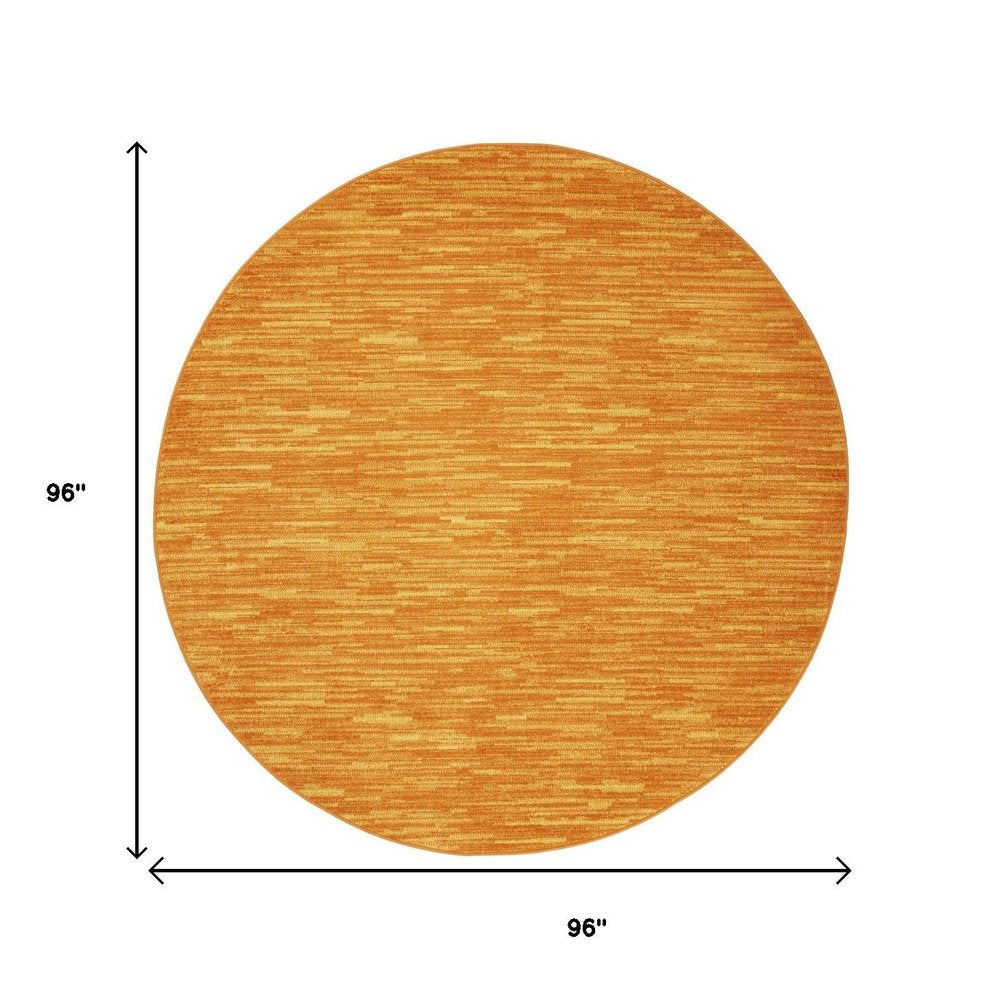 8' X 8' Orange Round Indoor Outdoor Area Rug