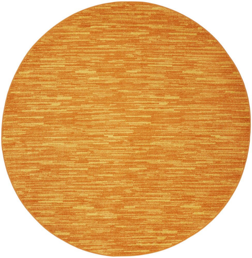 8' X 8' Orange Round Indoor Outdoor Area Rug