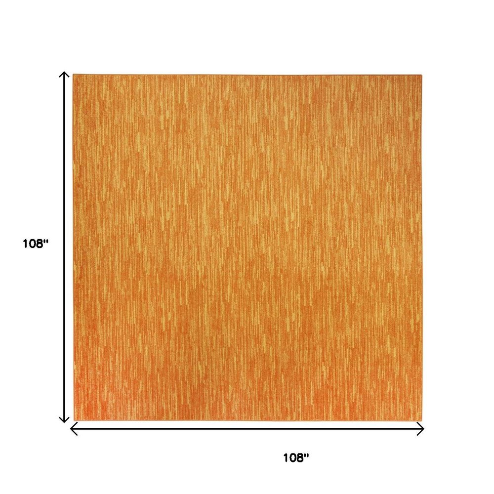 9' Orange Square Indoor Outdoor Area Rug