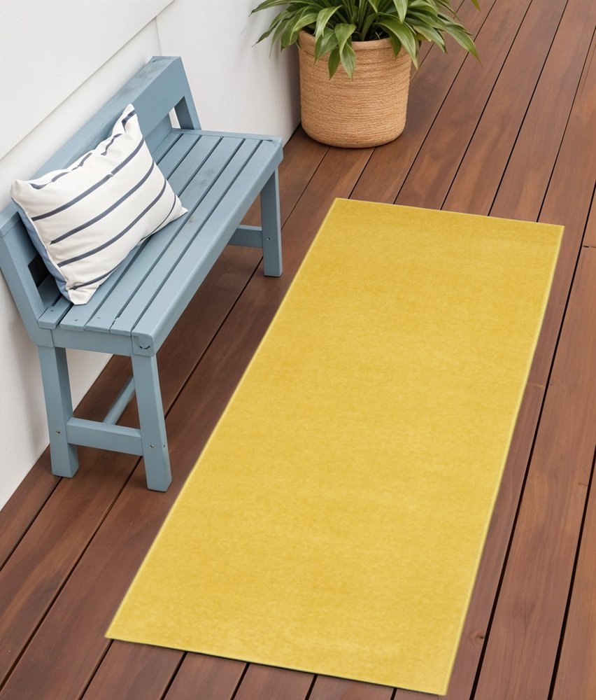 6' Yellow Indoor Outdoor Runner Rug