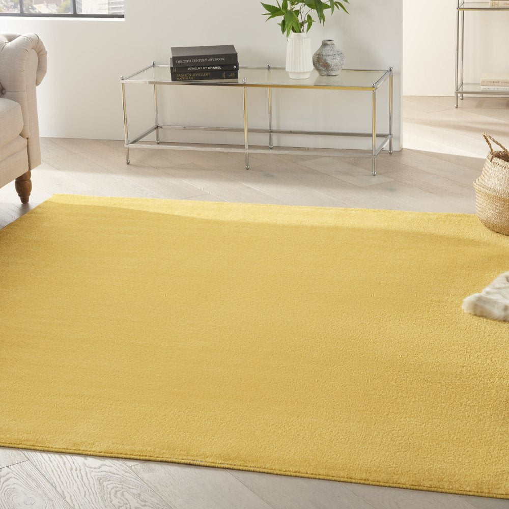 7' Yellow Square Indoor Outdoor Area Rug