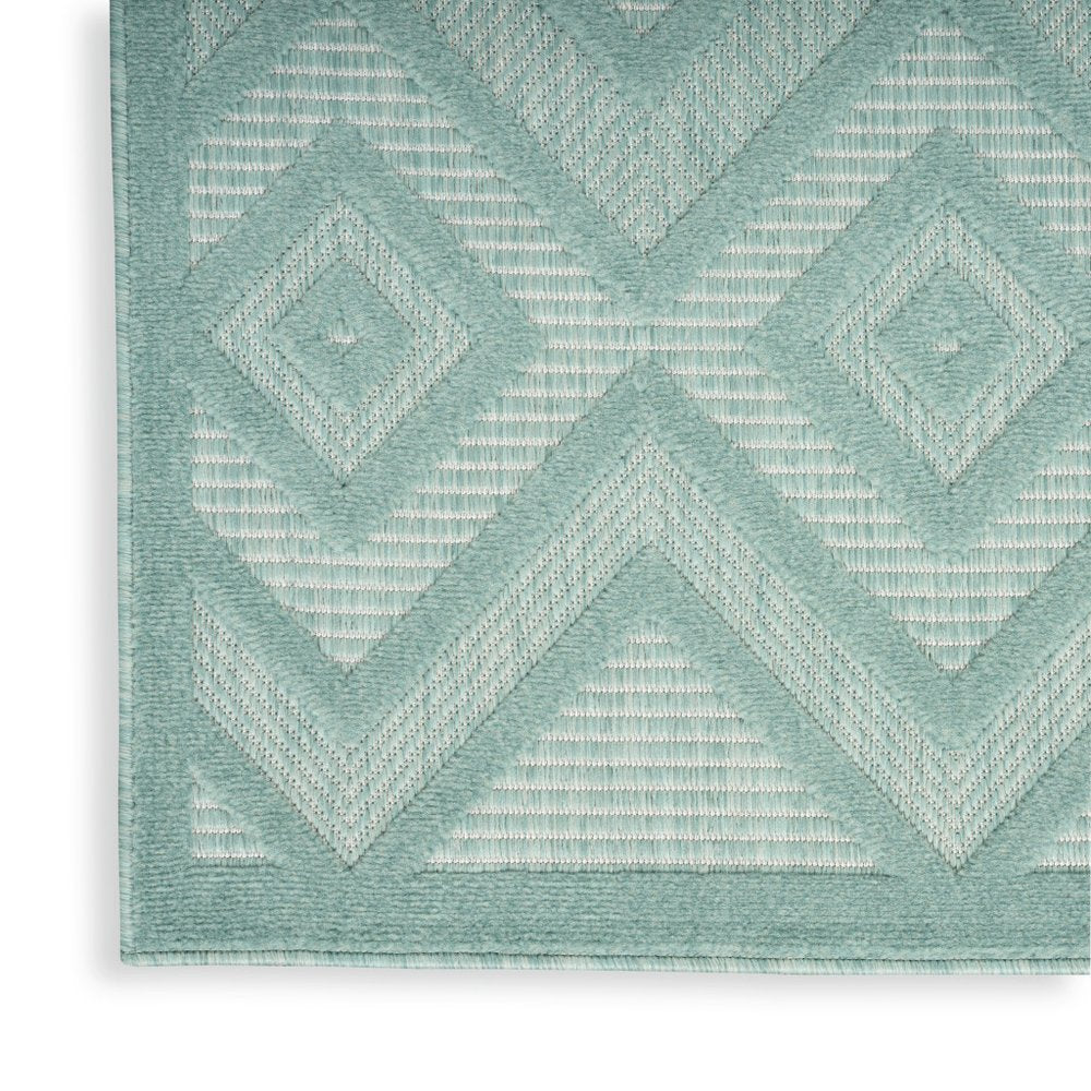 6' X 9' Aqua Indoor Outdoor Area Rug