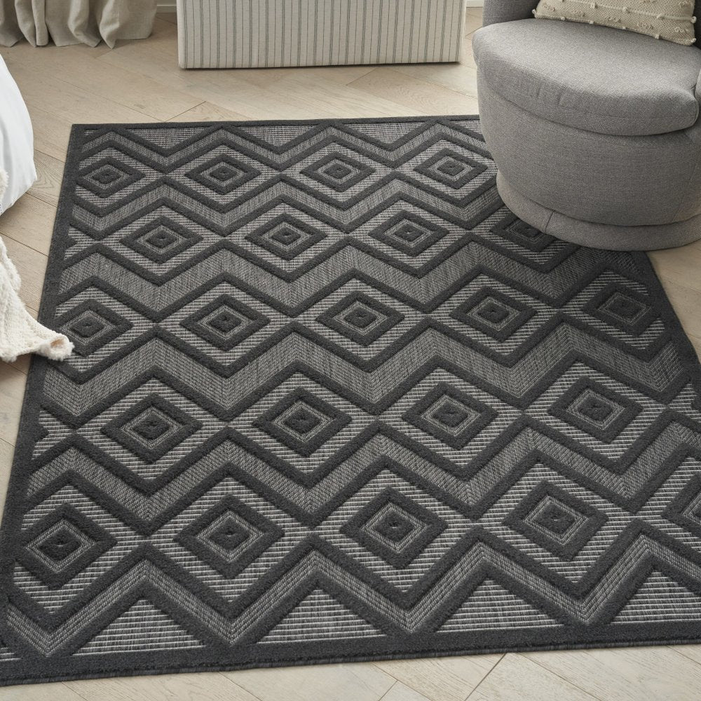 5' X 7' Charcoal Indoor Outdoor Area Rug