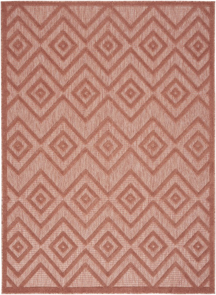 6' X 9' Coral Indoor Outdoor Area Rug