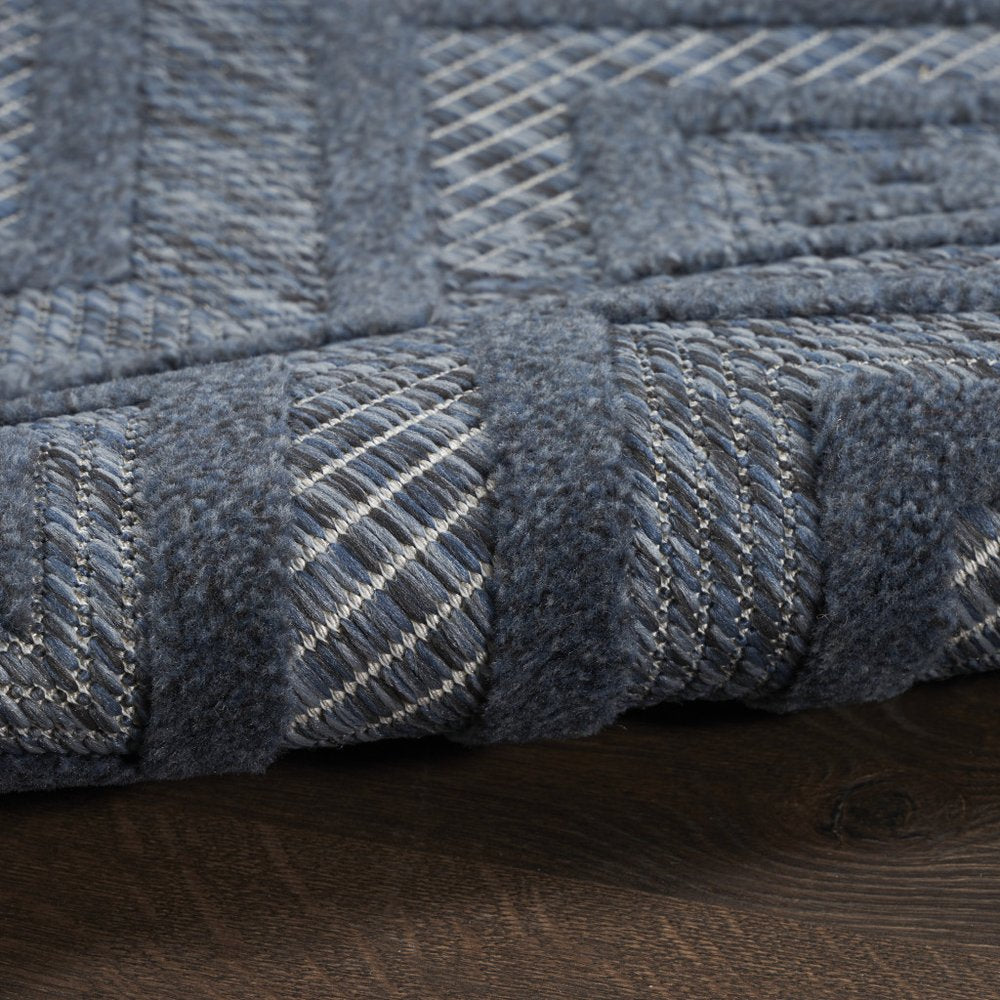 6' X 9' Blue Indoor Outdoor Area Rug