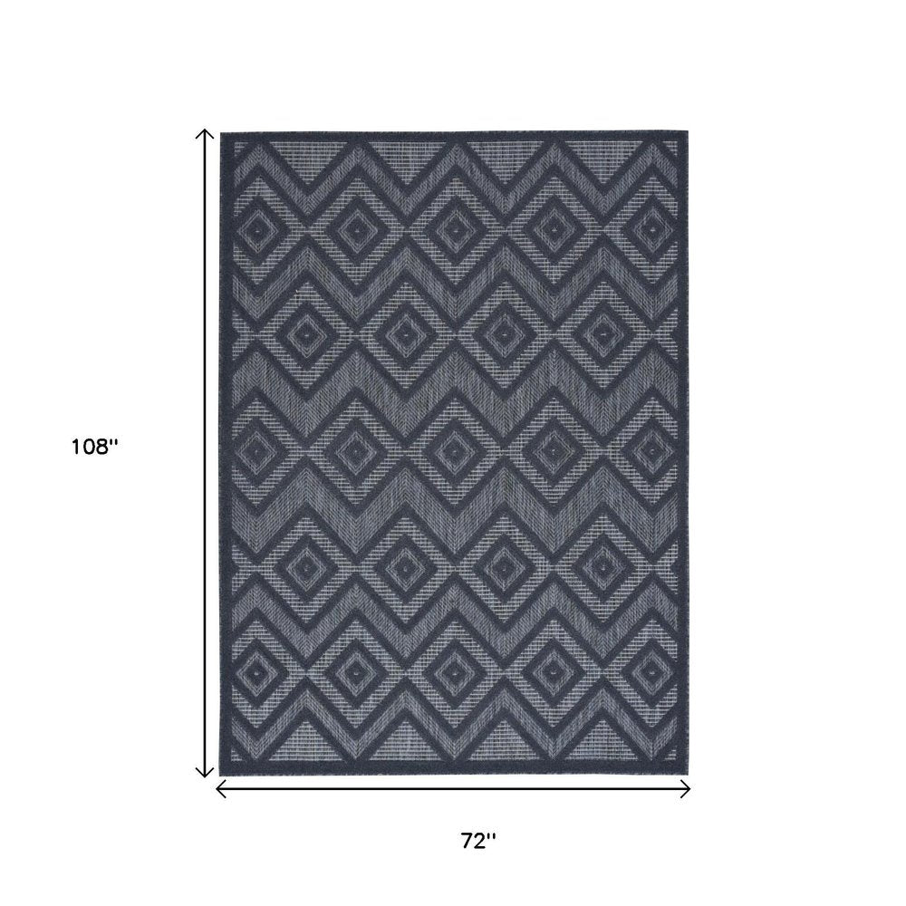 6' X 9' Blue Indoor Outdoor Area Rug