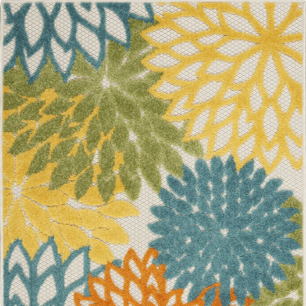 3' X 4' Blue And Yellow Indoor Outdoor Area Rug