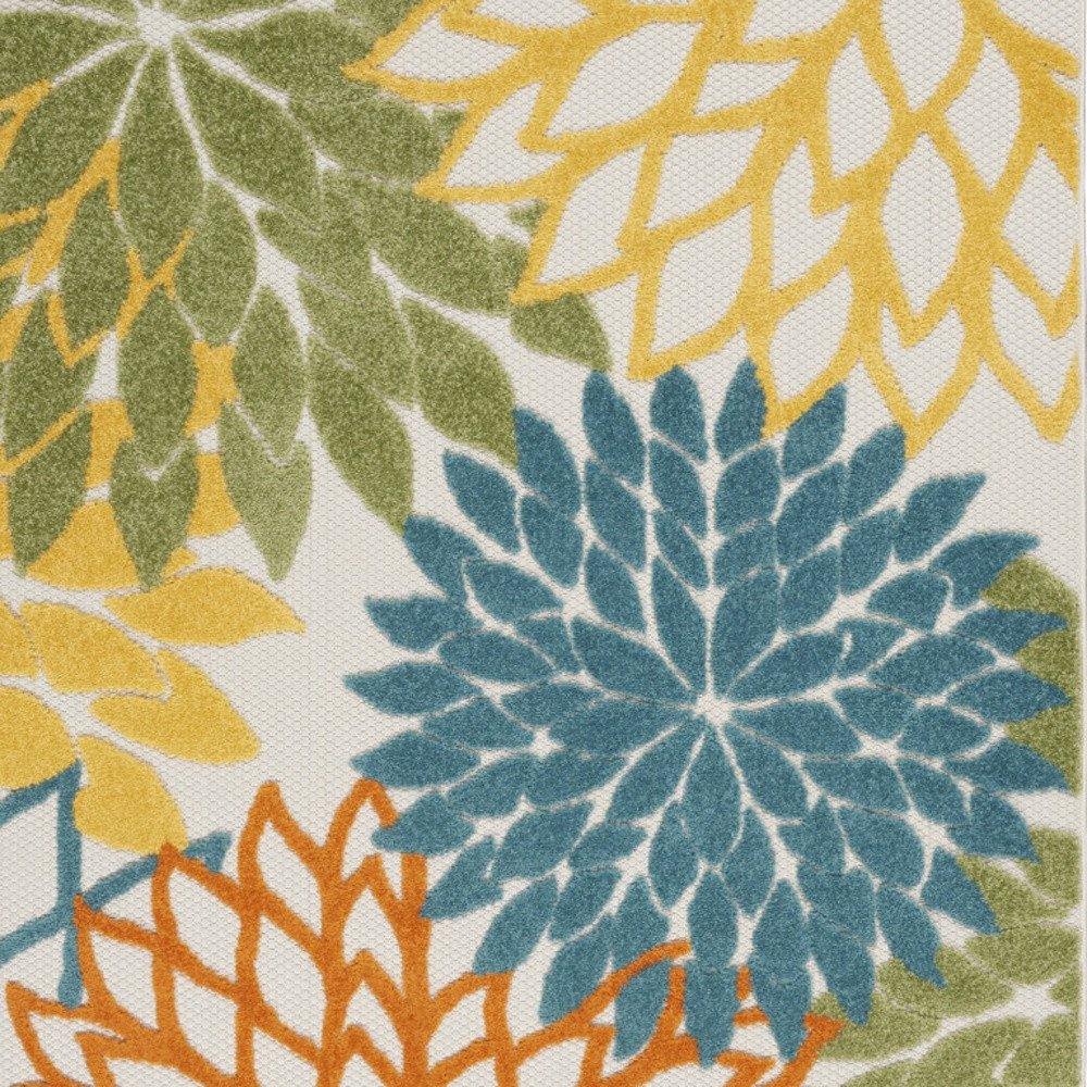 5' X 7' Blue And Yellow Indoor Outdoor Area Rug