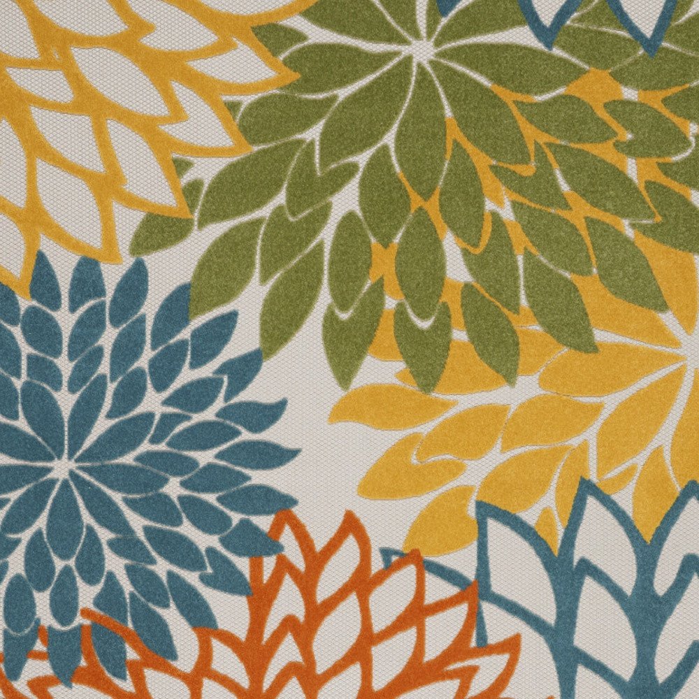 7' X 10' Blue And Yellow Indoor Outdoor Area Rug