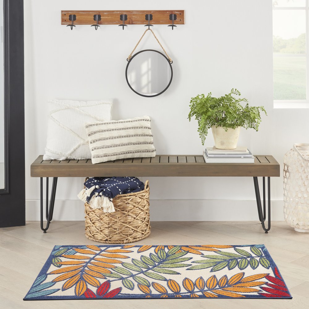 3' X 5' Red And Ivory Indoor Outdoor Area Rug