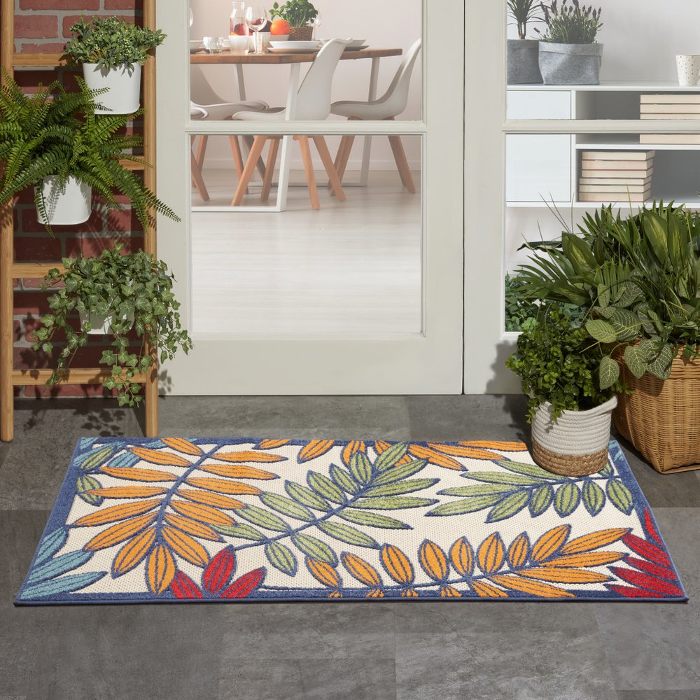 3' X 5' Red And Ivory Indoor Outdoor Area Rug