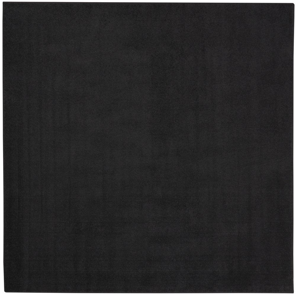 5' X 5' Black Square Indoor Outdoor Area Rug