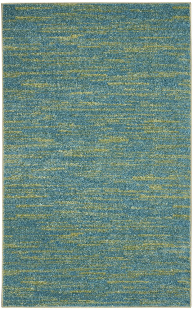 3' X 5' Blue And Green Indoor Outdoor Area Rug