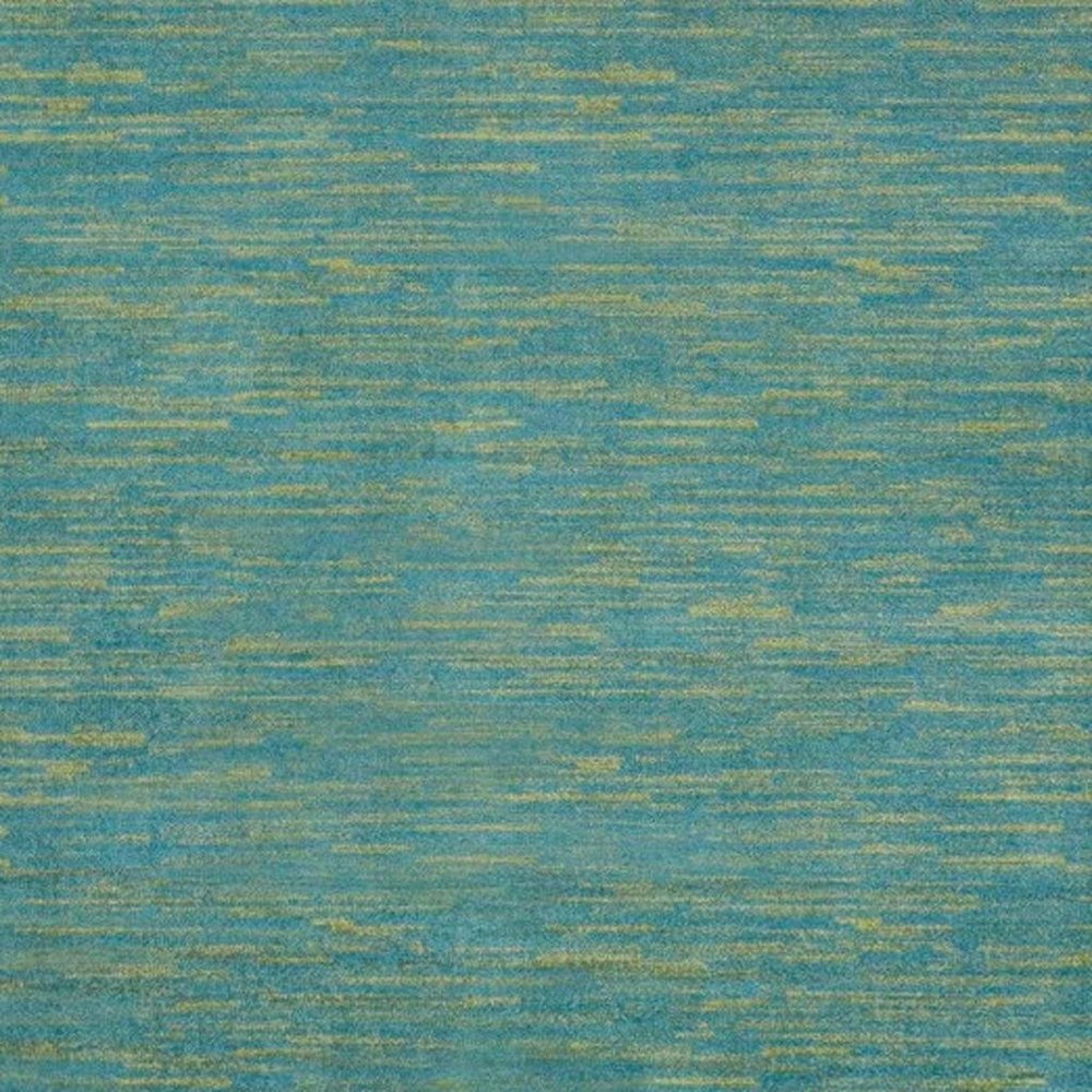 5' X 5' Blue And Green Square Indoor Outdoor Area Rug